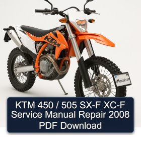 KTM 450 / 505 SX-F XC-F Service Manual Repair 2008 PDF Download