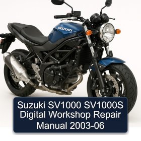 Suzuki SV1000 SV1000S Digital Workshop Repair Manual 2003-06