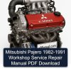 Mitsubishi Pajero 1982-1991 Workshop Service Repair Manual PDF Download