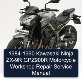 1984-1990 Kawasaki Ninja ZX-9R GPZ900R Motorcycle Workshop Repair Service Manual