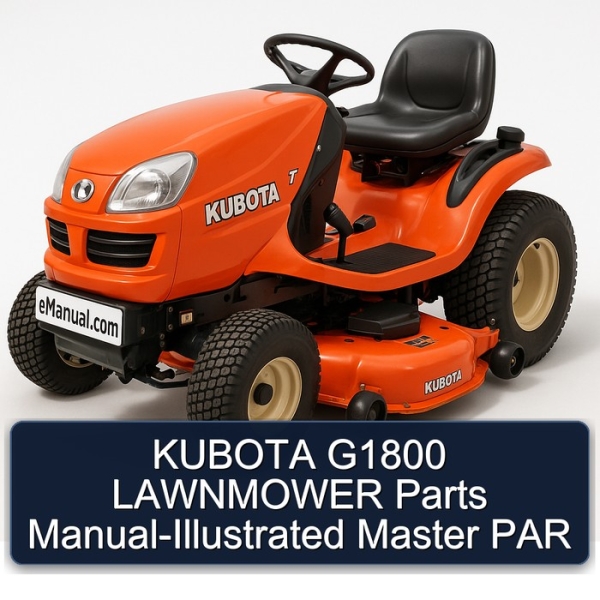 KUBOTA G1800 LAWNMOWER Parts Manual-Illustrated Master PAR