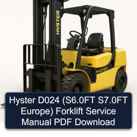 Hyster D024 (S6.0FT S7.0FT Europe) Forklift Service Manual PDF Download