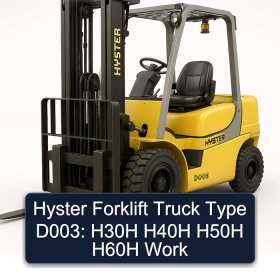Hyster Forklift Truck Type D003: H30H H40H H50H H60H Work