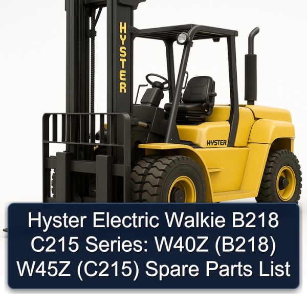 Hyster Electric Walkie B218 C215 Series: W40Z (B218) W45Z (C215) Spare Parts List