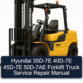 Hyundai 35D-7E 40D-7E 45D-7E 50D-7AE Forklift Truck Service Repair Manual