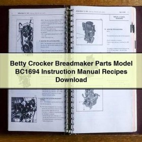 Betty Crocker Breadmaker Parts Model BC1694 Instruction Manual Recipes