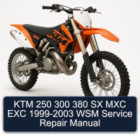 KTM 250 300 380 SX MXC EXC 1999-2003 WSM Service Repair Manual