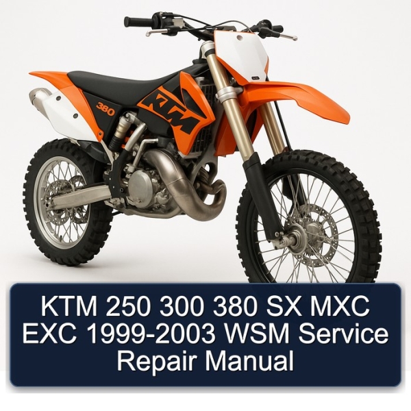 KTM 250 300 380 SX MXC EXC 1999-2003 WSM Manual de servicio y reparación