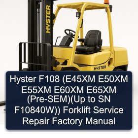 Hyster F108 (E45XM E50XM E55XM E60XM E65XM (Pre-SEM)(Up to SN F10840W)) Forklift Service Repair Factory Manual