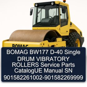 BOMAG BW177 D-40 Single DRUM VIBRATORY ROLLERS Service Parts CatalogUE Manual SN 901582261002-901582269999