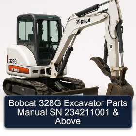 Bobcat 328G Excavator Parts Manual SN 234211001 & Above