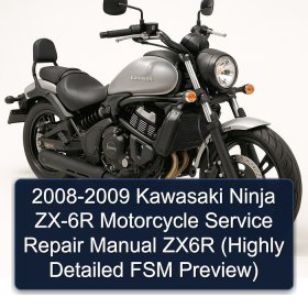 2008-2009 Kawasaki Ninja ZX-6R Motorcycle Service Repair Manual ZX6R (Highly Detailed FSM Preview)