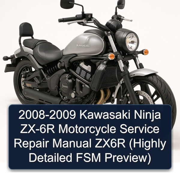 2008-2009 Kawasaki Ninja ZX-6R Motorcycle Service Repair Manual ZX6R (Highly Detailed FSM Preview)