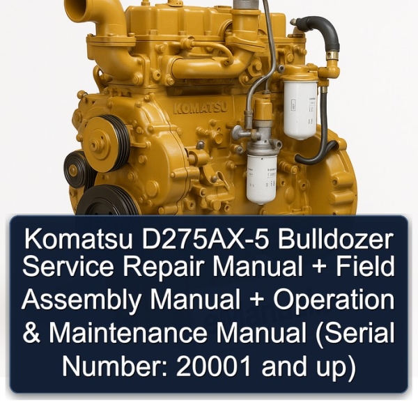 Komatsu D275AX-5 Bulldozer Service Repair Manual + Field Assembly Manual + Operation & Maintenance Manual (Serial Number: 20001 and up)