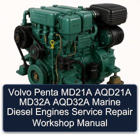 Volvo Penta MD21A AQD21A MD32A AQD32A Marine Diesel Engines Service Repair Workshop Manual