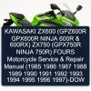 KAWASAKI ZX600 (GPZ600R GPX600R NINJA 600R & 600RX) ZX750 (GPX750R NINJA 750R) FOURS Motorcycle Service & Repair Manual (1985 1986 1987 1988 1989 1990 1991 1992 1993 1994 1995 1996 1997)-DOW