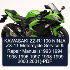 KAWASAKI ZZ-R1100 NINJA ZX-11 Motorcycle Service & Repair Manual (1993 1994 1995 1996 1997 1998 1999 2000 2001)-PDF