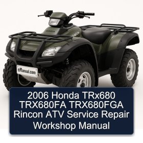 2006 Honda TRx680 TRX680FA TRX680FGA Rincon ATV Service Repair Workshop Manual