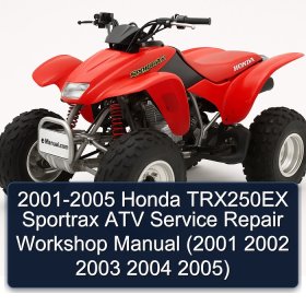 2001-2005 Honda TRX250EX Sportrax ATV Service Repair Workshop Manual (2001 2002 2003 2004 2005)