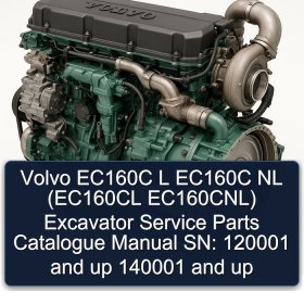 Volvo EC160C L EC160C NL (EC160CL EC160CNL) Excavator Service Parts Catalogue Manual SN: 120001 and up 140001 and up