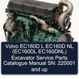 Volvo EC160D L EC160D NL (EC160DL EC160DNL) Excavator Service Parts Catalogue Manual SN: 220001 and up