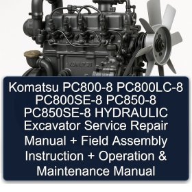 Komatsu PC800-8 PC800LC-8 PC800SE-8 PC850-8 PC850SE-8 HYDRAULIC Excavator Service Repair Manual + Field Assembly Instruction + Operation & Maintenance Manual