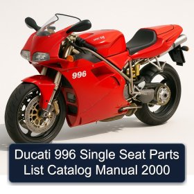 Ducati 996 Single Seat Parts List Catalog Manual 2000