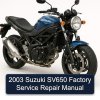 2003 Suzuki SV650 Factory Service Repair Manual