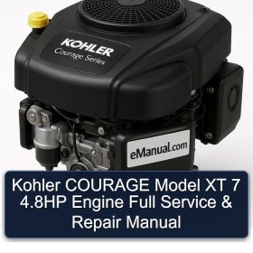 Kohler COURAGE Model XT 7 4.8HP Engine Full Service & Repair Manual