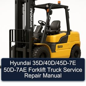 Hyundai 35D/40D/45D-7E 50D-7AE Forklift Truck Service Repair Manual