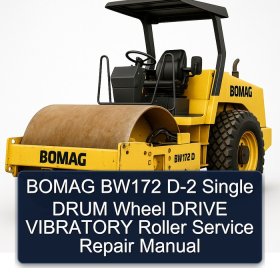 BOMAG BW172 D-2 Single DRUM Wheel DRIVE VIBRATORY Roller Service Repair Manual