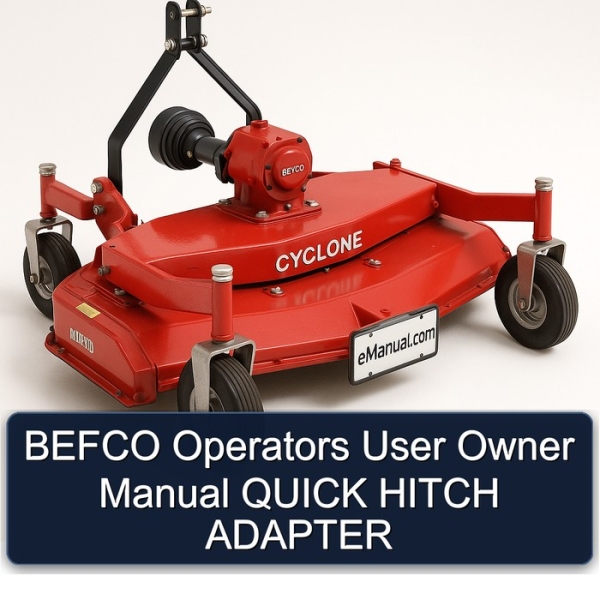 BEFCO Operators User Owner Manual QUICK HITCH ADAPTER