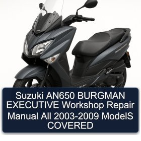 Suzuki AN650 BURGMAN EXECUTIVE Workshop Repair Manual All 2003-2009 ModelS COVERED