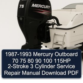 1987-1993 Mercury Outboard 70 75 80 90 100 115HP 2-Stroke 3 Cylinder Service Repair Manual Download PDF