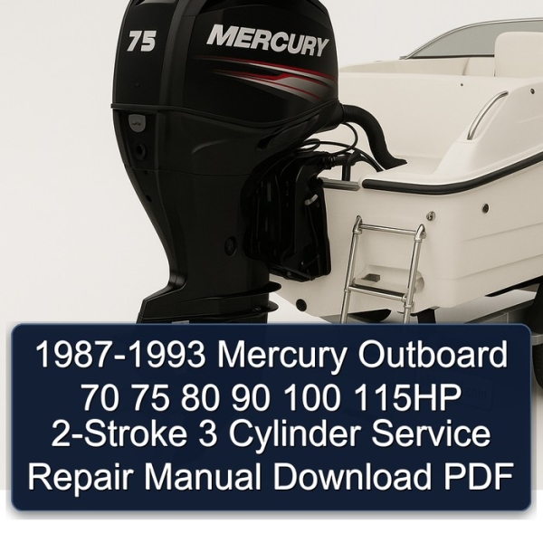 1987-1993 Mercury Outboard 70 75 80 90 100 115HP 2-Stroke 3 Cylinder Service Repair Manual Download PDF