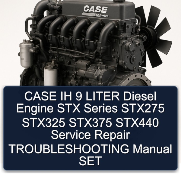 CASE IH 9 LITER Diesel Engine STX Series STX275 STX325 STX375 STX440 Service Repair TROUBLESHOOTING Manual SET