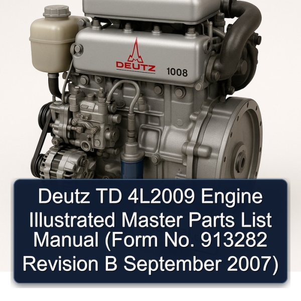 Deutz TD 4L2009 Engine Illustrated Master Parts List Manual (Form No. 913282 Revision B September 2007)