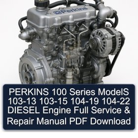 PERKINS 100 Series ModelS 103-13 103-15 104-19 104-22 DIESEL Engine Full Service & Repair Manual PDF Download