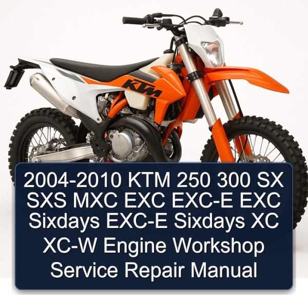 2004-2010 KTM 250 300 SX SXS MXC EXC EXC-E EXC Sixdays EXC-E Sixdays XC XC-W Engine Workshop Service Repair Manual