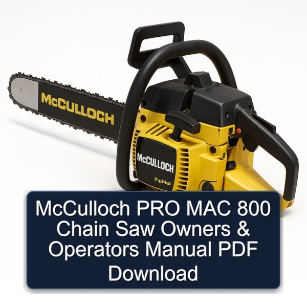 McCulloch PRO MAC 800 Chain Saw Owners & Operators Manual PDF Download