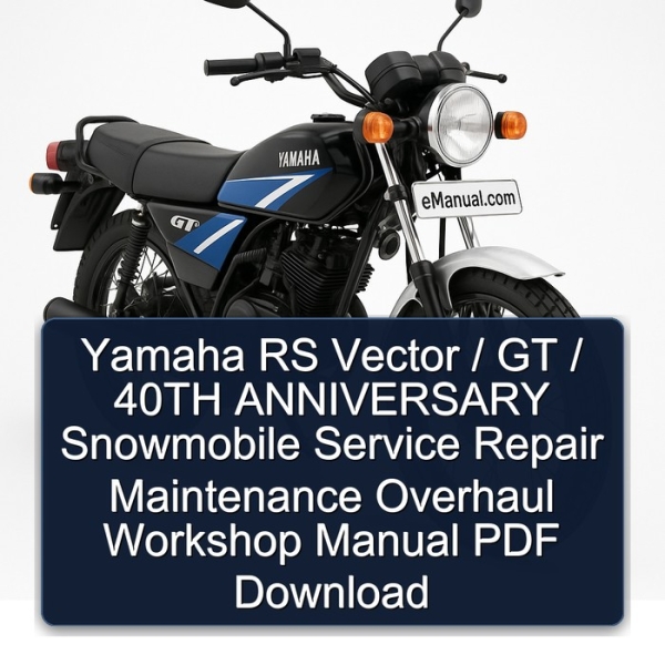 Yamaha RS Vector / GT / 40TH ANNIVERSARY Snowmobile Service Repair Maintenance Overhaul Workshop Manual PDF Download