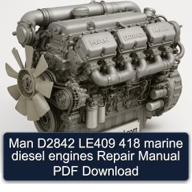 Man D2842 LE409 418 marine diesel engines Repair Manual PDF Download