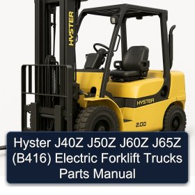 Hyster J40Z J50Z J60Z J65Z (B416) Electric Forklift Trucks Parts Manual