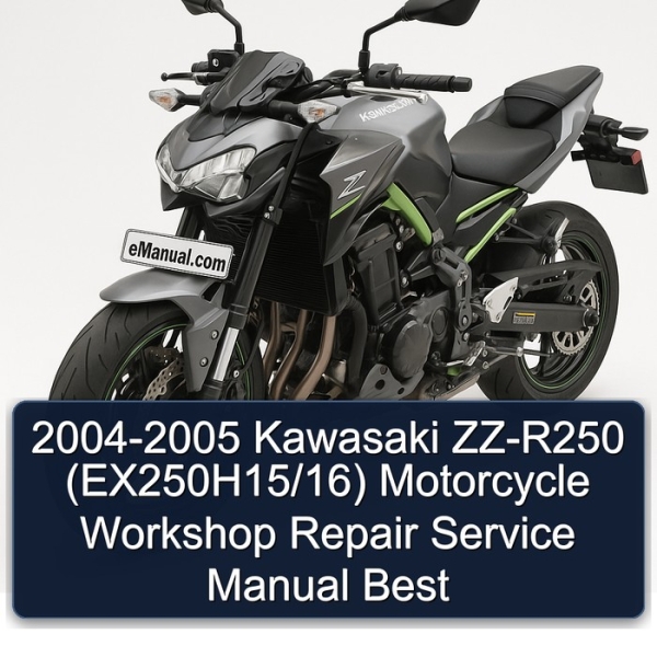 2004-2005 Kawasaki ZZ-R250 (EX250H15/16) Motorcycle Workshop Repair Service Manual Best