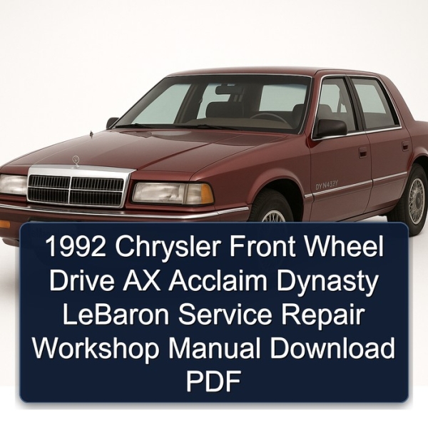 1992 Chrysler Front Wheel Drive AX Acclaim Dynasty LeBaron Service Repair Workshop Manual Download PDF