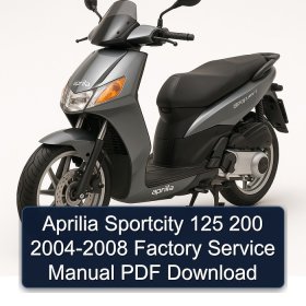 Aprilia Sportcity 125 200 2004-2008 Factory Service Manual PDF Download