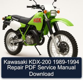 Kawasaki KDX-200 1989-1994 Repair PDF Service Manual Download