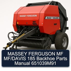MASSEY FERGUSON MF MF/DAVIS 185 Backhoe Parts Manual 651039M91