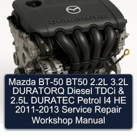 Mazda BT-50 BT50 2.2L 3.2L DURATORQ Diesel TDCi & 2.5L DURATEC Petrol I4 HE 2011-2013 Service Repair Workshop Manual