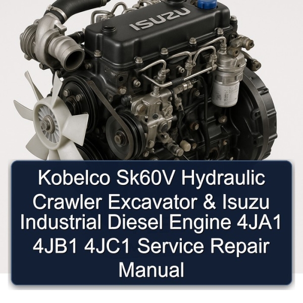 Kobelco Sk60V Hydraulic Crawler Excavator & Isuzu Industrial Diesel Engine 4JA1 4JB1 4JC1 Service Repair Manual